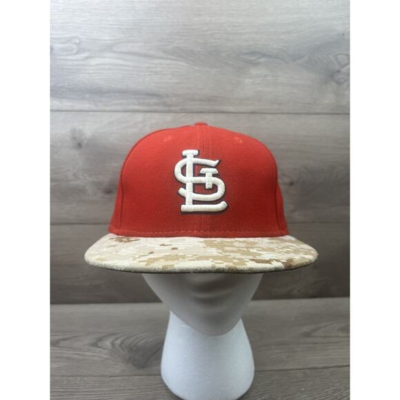 St. Louis Cardinals New Era 59FIFTY MLB Cap Men's 7 1/2 Red Fitted Made in USA - Picture 1 of 7